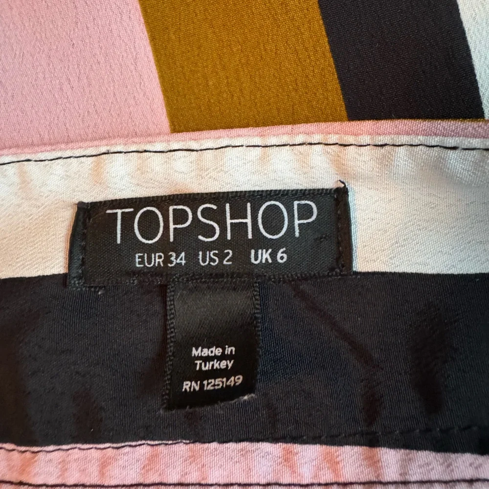 Top Shop Stripe Asymmetric Midi Skirt Size 2 Retro‎ Bohemian Whimsigoth Mod